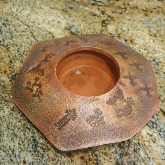 NAVAJO Indian Native American Pottery VASE Vessel Signed Sue Red Clay Embossed - Picture 3 of 12